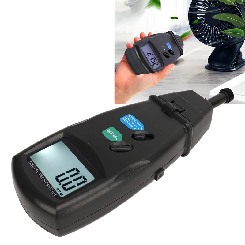 Tachometer LCD Digital Handheld Contact Non Contact 4 Test Mode