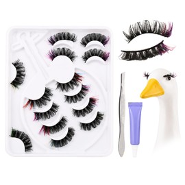 7 Pairs Porch Goose Outfit Eyelashes for 23/17'', Multicolor