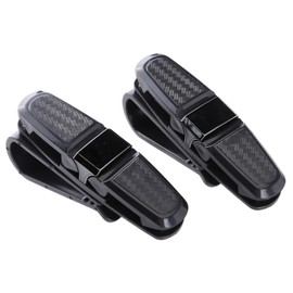 Generic 2 Pack Glasses Holders for Car Sun Visor, Sunglasses Eyeglasses Mount with Ticket Card Clip Car Sun Visor Double-Ends Clip, 180 Degree Rotational Car Glasses Holder