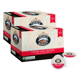 French Market Coffee & Chicory Medium-Dark Roast Single Serve Coffee Pods, 12ct Box (Pack of 2)