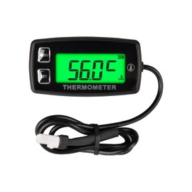 RileyFine TM003A Digital Thermometer, Maximum Temperature, Over Temperature Reminder, Backlight, Use for Tractors, ATVs, UTVs, Snowmobiles, Engines, Generators, Water and Water
