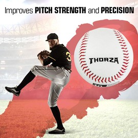 Thorza Weighted Baseballs for Throwing - Help Increase Pitch Velocity - Set of 3 Practice Baseballs (3oz, 4oz, 6oz)