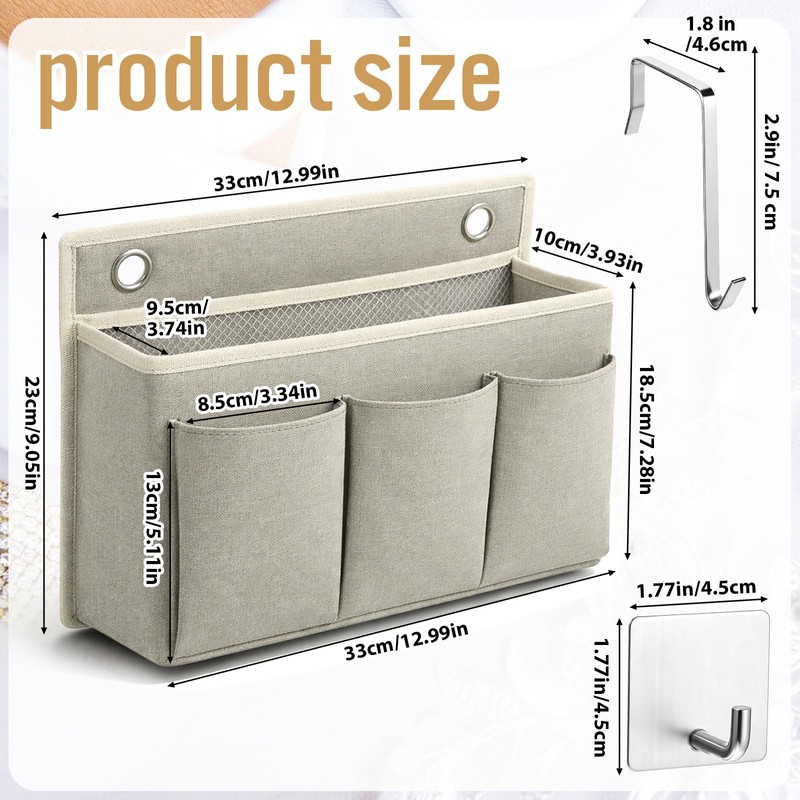 Lyksgir 2 Pcs Wall Hanging Organizer Bag, Oxford Cloth Hanging
