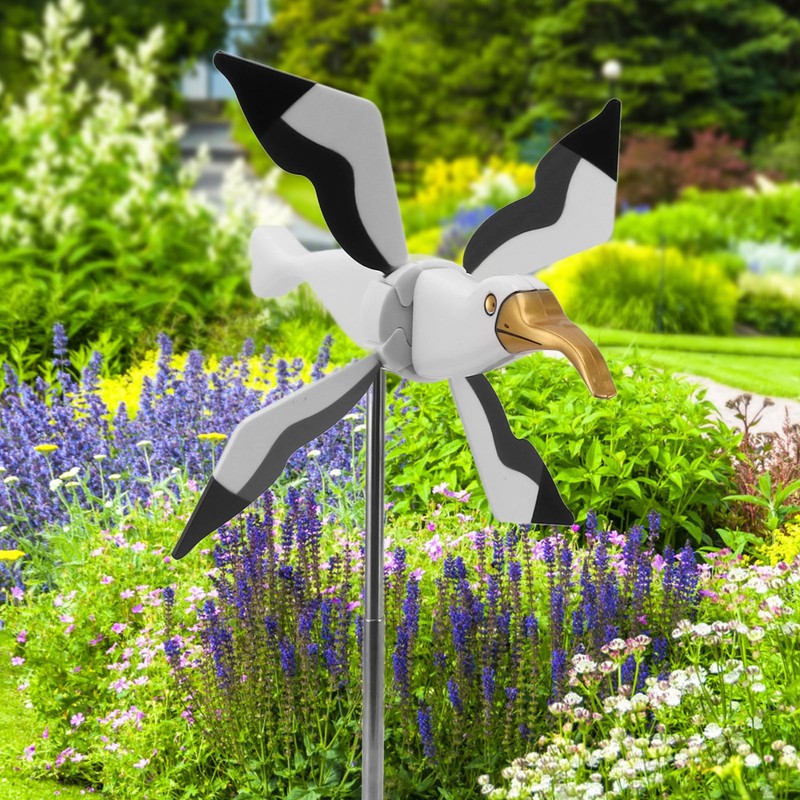 Flying Seagull Windmill Garden Spinner Lawn Ornament Asuka Series Whirligig