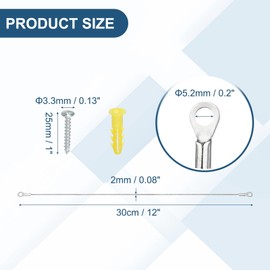 PATIKIL Cabinet Door Restraint 30cm, 4 Pack Stainless Steel Hinge Limiter Cable Opening Angle Protector 2mm Dia with Mounting Screws for Limiting Chest Cupboard Door Swing