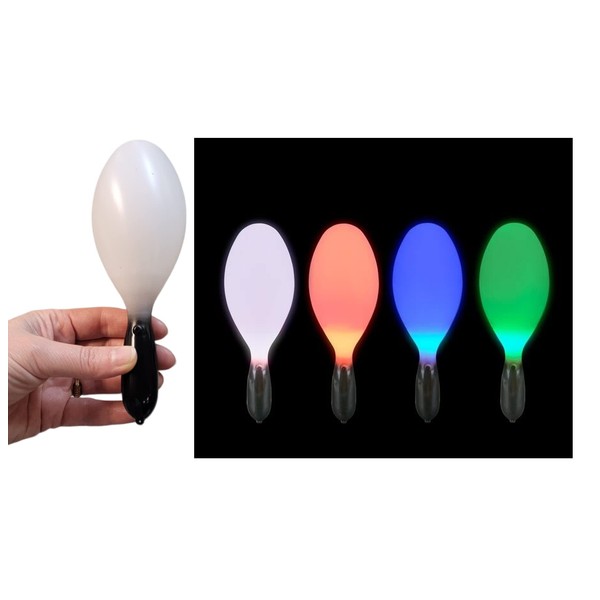 LED Light-Up Color Changing Maracas (7") Plastic. 6 Patterns Blinking