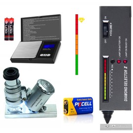 Jewelry Diamond Tester,200g/0.01g Mini Jewelry Scale,60X Mini LED Magnifying Diamonds Kit,Professional Diamond Selector for Novice and Expert,Thermal Conductivity Meter (Diamond Tester+Scale)