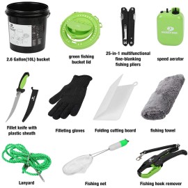 Mossy Oak 126 Pcs Fishing Tool Kit Sets Fishing Gear wIth 25 in 1 Fishing Multitool Pliers