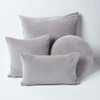 Homescapes Velvet Cushion Cover, Grey, Soft Decorative Cushion Cover 30