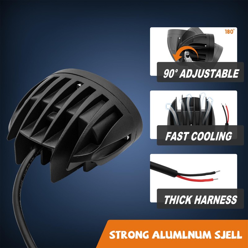 Forklift Safety Light 4D Spotlights, Oval Led Motorcycle Light,12V-80V Fork