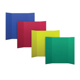 Flipside Products 36” x 48” Project Boards for Presentations, Science Fair, School Projects, Event Displays and Trifold Picture Board, Proudly Made in USA - Primary Colors Assorted - 24 Pack