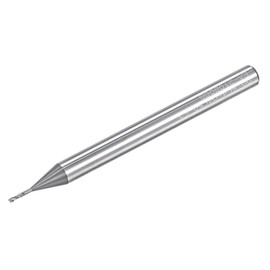 sourcing map Square Nose End Mill, 0.8mm Solid Carbide Long Reach CNC Router Bits 2 Flutes Milling Cutter with Extended Neck, 4mm Cutting Length 4mm Shank
