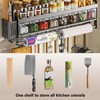 Hanging Wall Mount knife Wall Mount,Condiment Cup, Space-Saving Knife Rack