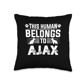 Dog Name Ajax Gift Belongs To Pet Dog Ajax Throw Pillow