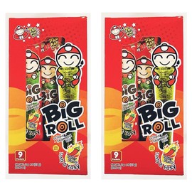 Big Roll Grilled Seaweed Snack, Spicy Flavor, Pack of 2, 27 g each