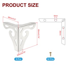 PATIKIL 3.7 Inch Hollow Out Furniture Legs,Set of 8 Modern Metal Triangle Couch Feet Replacement Sofa Legs for Cabinet Dresser Cupboard Table Chair Ottoman Bookcase Wardrobe,Silver