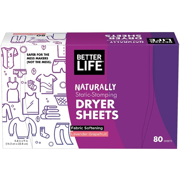 Better Life Dryer Sheets, Lavender Grapefruit, 80 Count, 2422