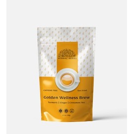 Turmeric Ginger Cinnamon Tea Cut 100 g (Golden Wellness Brew) | Herbal Tea with Turmeric Ginger and Cinnamon | Non-GMO, Gluten-Free | Pure | Spicy – Pure Blend by Hebhac Herbals
