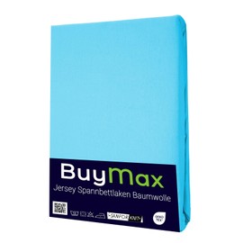 Buymax Jersey Fitted Sheet, 100% Cotton, Base Height, High Base, Height of Mattress