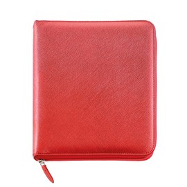 Miquelrius - 12 Month Diary (January 2024 to December 2024) Week to View Caddy Size 80 x 120mm (similar to A7) Faux Leather Ribbed Red Catalan