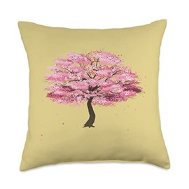 SILKY SUTERA INC Sakura Cherry Blossom Tree Blooms in Spring Throw Pillow, 18x18, Multicolor