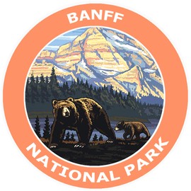 Banff National Park of Canada Decorative Car Truck Window Sticker Decal Vinyl Die-Cut Badge Emblem Vacation Souvenir Travel Gear