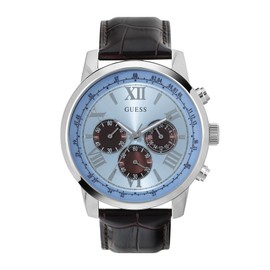 GUESS Factory Blue and Silver-Tone Multifunction Watch