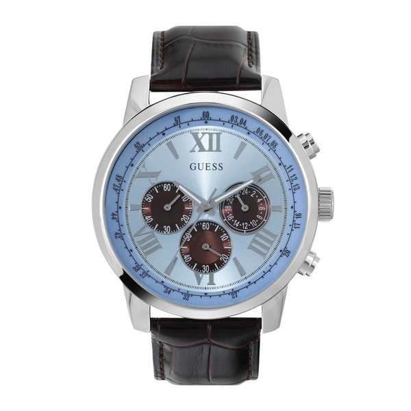 GUESS Factory Blue and Silver-Tone Multifunction Watch
