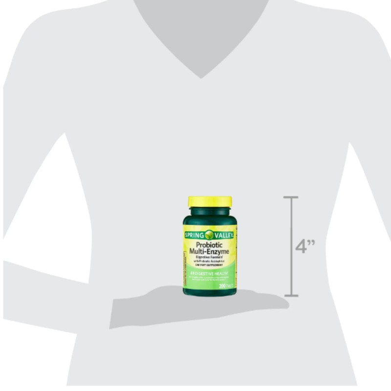 Spring Valley Probiotic Multi-Enzyme Digestive Formula Tablets Pack of 2,