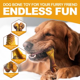 Anoodi Dog Chew Toys for Aggressive Chewers Indestructible Dog Toys for Large Dogs Medium Small Breeds, Tough Nylon Interactive Durable Chew Toy for Dogs Bacon Flavor, Best Gift&Keep Them Busy