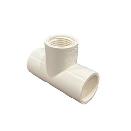 ERA, Schedule 40 PVC-U, 1/2" Female Threaded Tee, Pipe Fitting, (Slip x Slip x Thread) NSF-PW Compliant (1/2", 10)