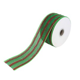Metallic Stripe Christmas Deco Mesh- 2 1/2" x 20 Yards, Set of 3, Red and Emerald Green Variety Pack, Holiday, Gifts, Wreath, Swag, Garland, Presents, Christmas Tree Topper, Bows