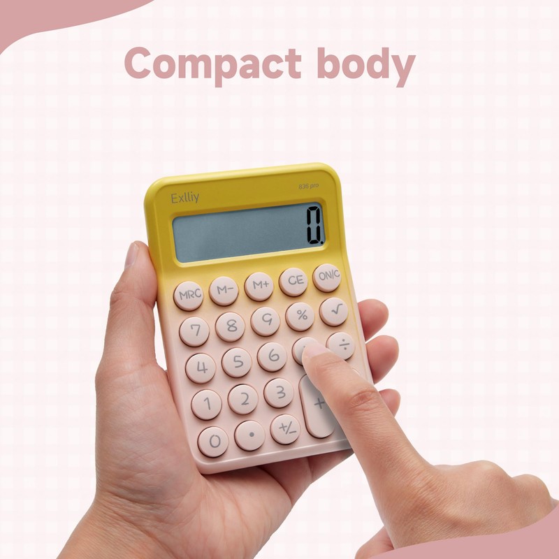 Exlliy Exlliy Pocket Calculator, Kids 8 Digit Small Desktop, LCD