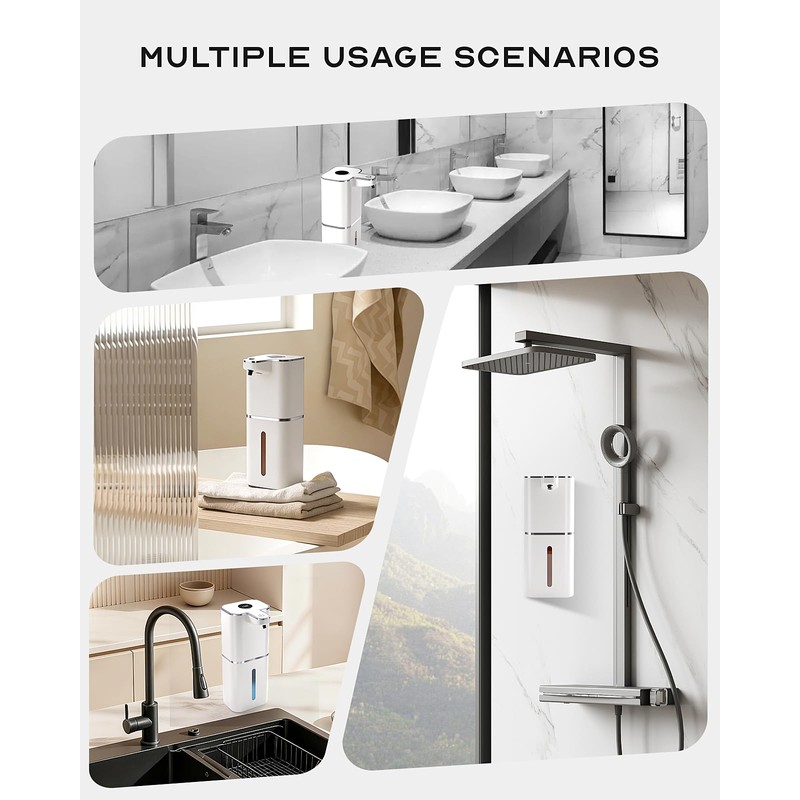 MTYGK Automatic Soap Dispenser Touchless, 6-Level Adjustable,13.5oz/400ml Rechargeabled Wall Mounted