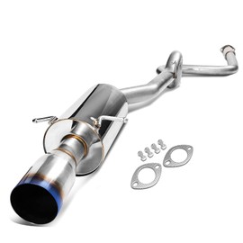 Auto Dynasty 3.5 Inches Burnt Muffler Tip Catback Exhaust System Compatible with 05-10 Chevy Cobalt Pontiac G5, Stainless Steel
