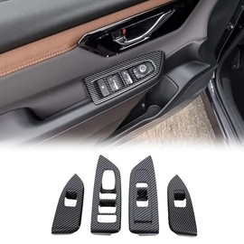 Window Lift Switch Cover Compatible with Subaru Forester 2025, ABS Window Lift Switch Panel Decoration Frame Trim Cover Protection Accessories, 4PCS (Carbon Fiber Pattern)