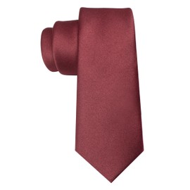 JEMYGINS Slim Men's Matte Tie Plain in Various Colours 6 cm, maroon red