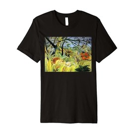 Tiger in a Tropical Storm (Surprised!) by Henri Rousseau Premium T-Shirt