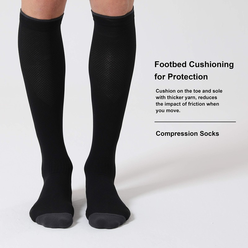 CelerSport 3 Pairs Compression Socks for Men and Women 20-30