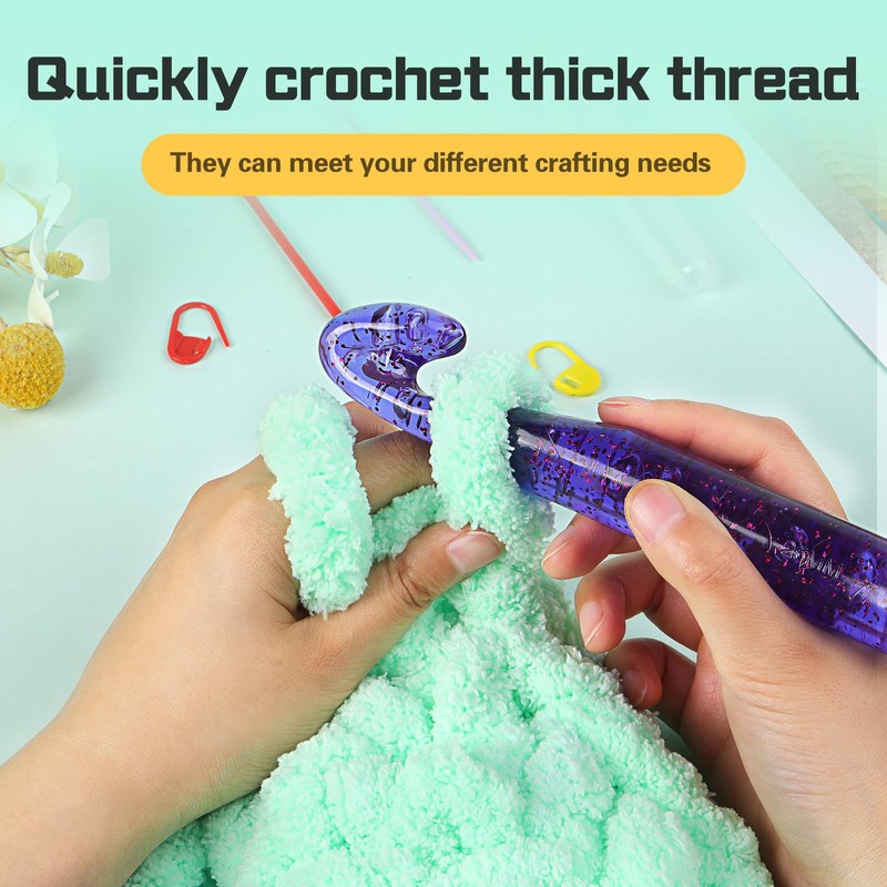 25 mm Large Crochet Hooks, Ergonomic Handle for Arthritic Hands,