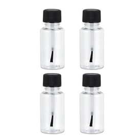 WsjiaboFux 4 Pcs Clear 20ml Empty Refillable Nail Polish Bottles Transparent Glass Nail Varnish Bottles Containers with Brush Cap for Nail Art Nail Polish Nail Art and Polish
