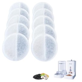 Pet Water Fountain Filter Replacement Pads, 10 Pack, Compatible with Petmagic Automatic Feeders