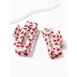 3PCS Korean - Style Fruit - Patterned Hair Claw Clips in Multiple Sizes, Suitable for All Hair Types & Occasions, Must - Have Stylish Accessories for Women