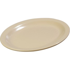 Carlisle FoodService Products Kingline Bandeja ovalada de plástico ovalada para el hogar y el restaurante, melamina, 12 x 9 pulgadas, color tostado, p