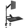VIVO Sit-Stand Height Adjustable Pneumatic Spring Arm Keyboard Tray Desk