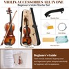 Kmise Violin 4/4 Full Set, High Density Ebony Violins, Glossy