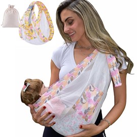 Baby to Toddler Sling Carrier, Toddler Carrier 25-60 lbs – Baby Travel Essential, Adjustable Mesh Sling with Secure Safety Buckle & Comfortable Hip Sling with One Hand Support – Tropical Pink