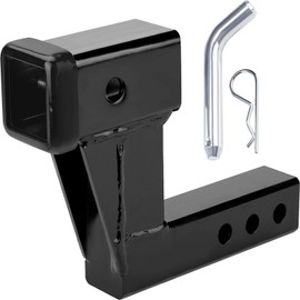 LABLT Trailer Hitch Extender Black for 2 Inch Receiver with 6 Inch Rise or Drop, 2-inch Solid Shank, 5 7 9 Extension Length, 7500lbs Capacity, with 5/8 Hitch pin