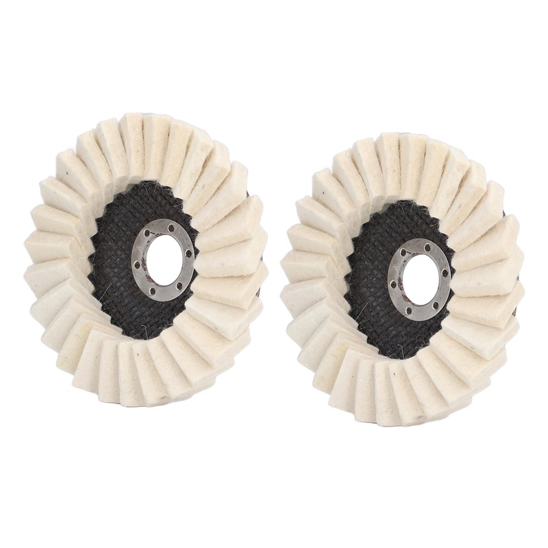 2Pcs 5in Grinding Disc Wave Shape Wool Felt Polishing Wheel