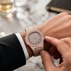 Gold-Tone Crystal-Style Watch for Men – Quartz Date Timepiece for